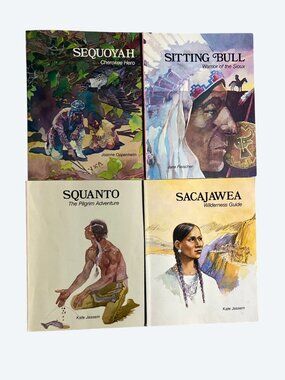 Biographical Childrens Books Set of 4 Squanto Sacajawea Sequoyah  Sitting Bull